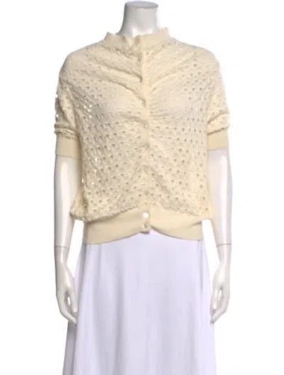Pre-owned Marc Jacobs Short Sleeve Button-up Top In White
