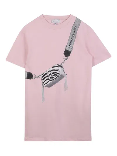 Marc Jacobs Short Sleeve Handbag-print Dress In Pink