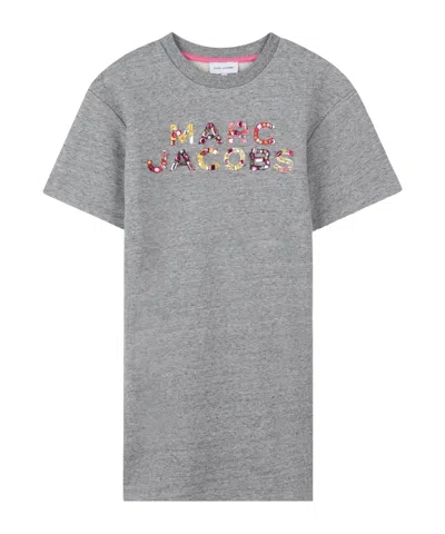 Marc Jacobs Short-sleeved Round Neck Dress In Gray