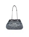 Marc Jacobs The Quilted Denim Chain Sack Bag In Gray