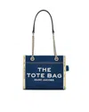Marc Jacobs Sac Cabas The Denim Chain Micro Tote Bag In Blue