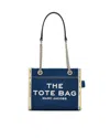 Marc Jacobs Sac Cabas The Denim Chain Micro Tote Bag In Blue