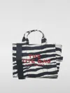 Marc Jacobs The Zebra Canvas Medium Tote Bag In Black