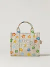 Marc Jacobs The Small Canvas Tote Bag With Flower Print In Neutral