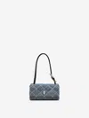 Marc Jacobs Shoulder Bag The Quilted Denim Mini Dual In Blue