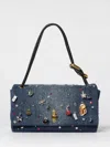 Marc Jacobs Chic Shoulder Bag Featuring Decorative Charms In Blue
