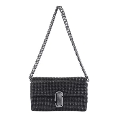 Marc Jacobs The Rhinestone J Marc Mini Shoulder Bag In Black