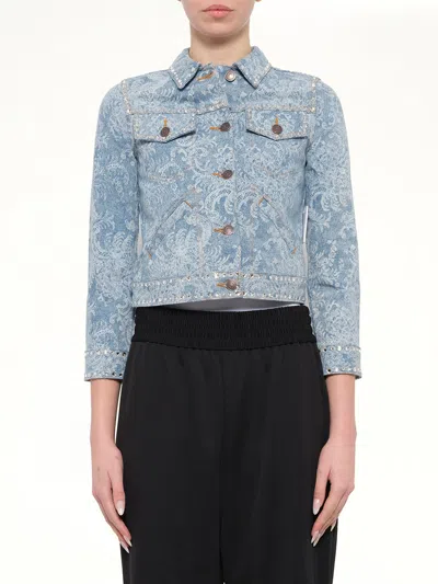 Marc Jacobs Shrunken Denim Jacket Indigo / Xs In Blue