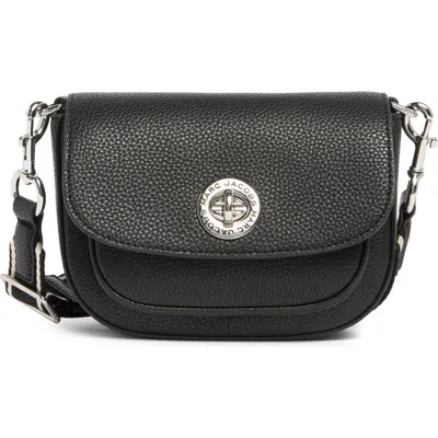 Marc Jacobs Signet Turn Lock Leather Saddle Bag In Black