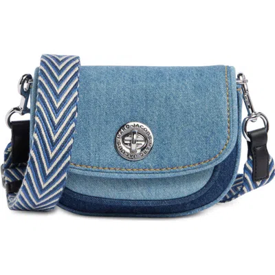 Marc Jacobs Signet Turnlock Denim Crossbody Bag In Blue