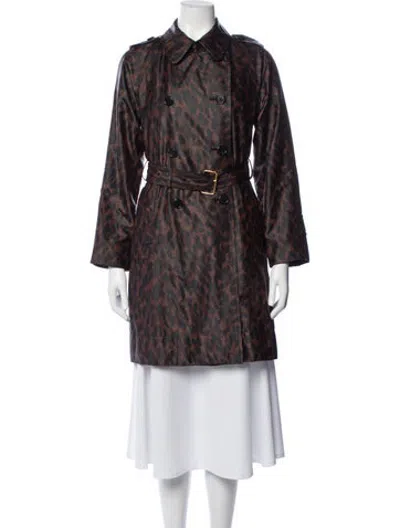 Pre-owned Marc Jacobs Silk Animal Print Trench Coat In Neutrals