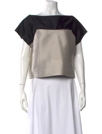 Pre-owned Marc Jacobs Silk Bateau Neckline Top In Black