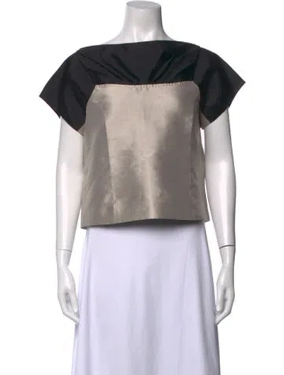 Pre-owned Marc Jacobs Silk Bateau Neckline Top In Multicolor