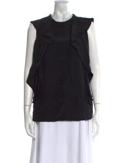 Pre-owned Marc Jacobs Silk Crew Neck Blouse In Black