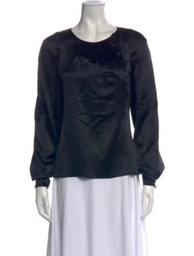 Pre-owned Marc Jacobs Silk Crew Neck Blouse In Blue
