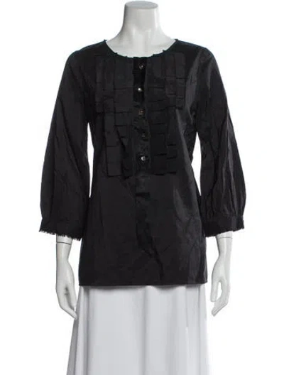 Pre-owned Marc Jacobs Silk Crew Neck Blouse In Gray