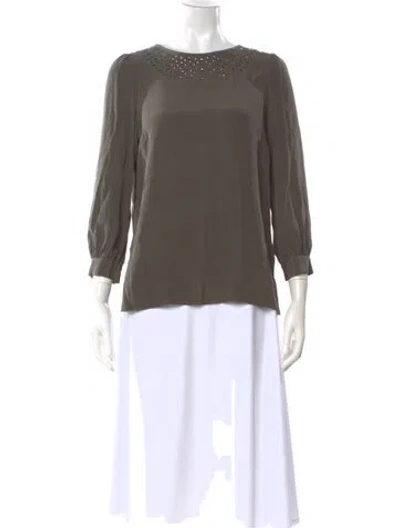Pre-owned Marc Jacobs Silk Crew Neck Blouse In Gray