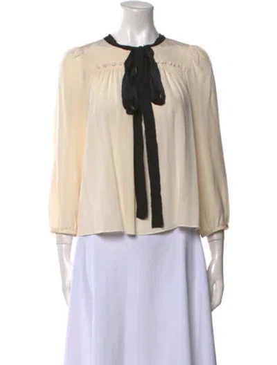 Pre-owned Marc Jacobs Silk Crew Neck Blouse In Neutral