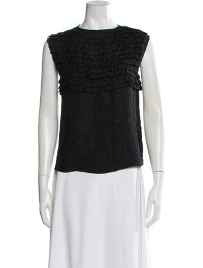 Pre-owned Marc Jacobs Silk Crew Neck Top In Black