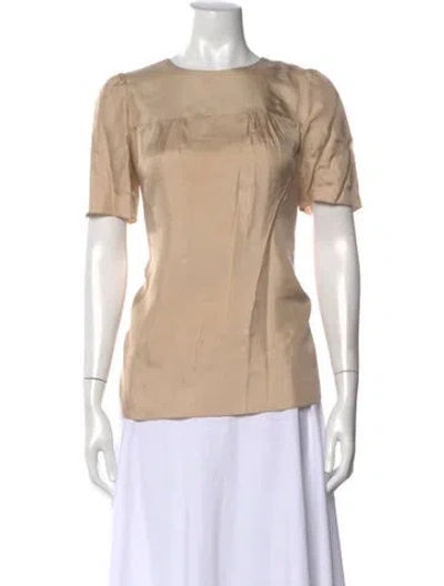 Pre-owned Marc Jacobs Silk Crew Neck Top In Neutral