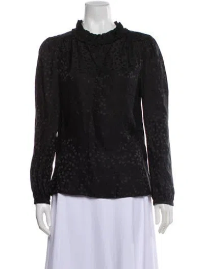 Pre-owned Marc Jacobs Silk Floral Print Blouse In Black