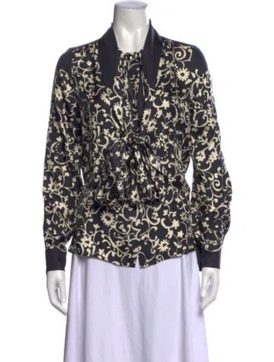 Pre-owned Marc Jacobs Silk Floral Print Blouse In Multi