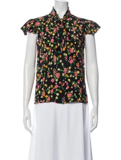 Pre-owned Marc Jacobs Silk Floral Print Blouse W/ Tags In Multi