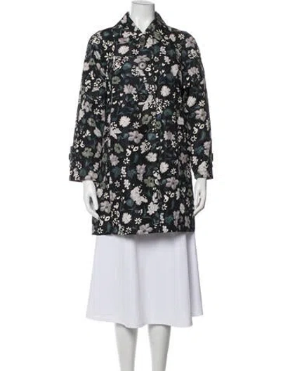 Pre-owned Marc Jacobs Silk Floral Print Coat In Blue