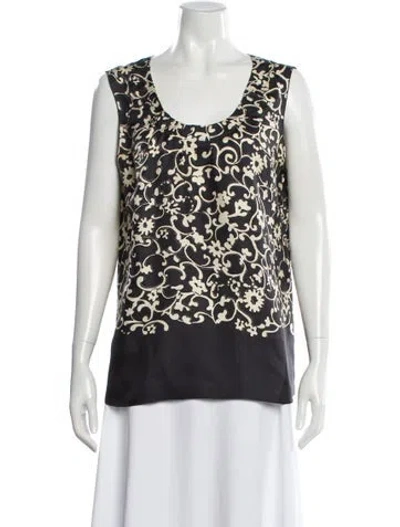 Pre-owned Marc Jacobs Silk Floral Print Top In Gray