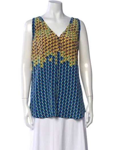 Pre-owned Marc Jacobs Silk Graphic Print Button-up Top In Yellow