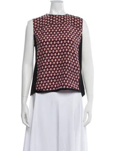Pre-owned Marc Jacobs Silk Graphic Print Top In White