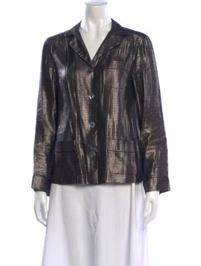 Pre-owned Marc Jacobs Silk Houndstooth Print Blouse