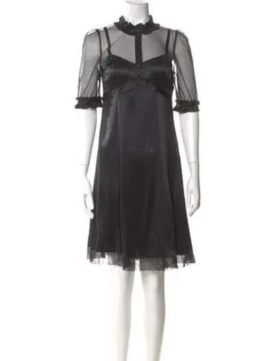 Pre-owned Marc Jacobs Silk Knee-length Dress In Black