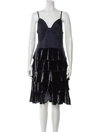 Pre-owned Marc Jacobs Silk Knee-length Dress In Blue