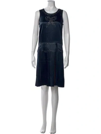 Pre-owned Marc Jacobs Silk Knee-length Dress In Blue