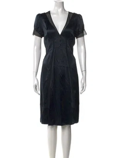 Pre-owned Marc Jacobs Silk Knee-length Dress In Blue