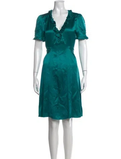 Pre-owned Marc Jacobs Silk Knee-length Dress In Green