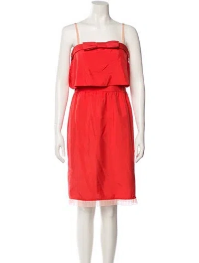 Pre-owned Marc Jacobs Silk Knee-length Dress In Orange