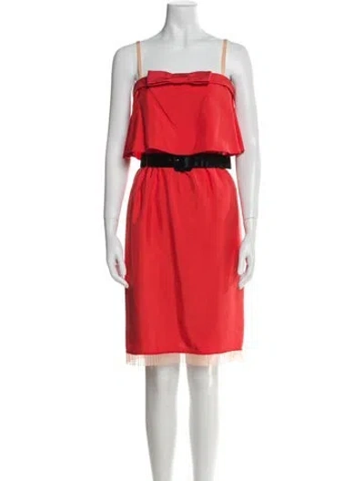 Pre-owned Marc Jacobs Silk Knee-length Dress In Orange