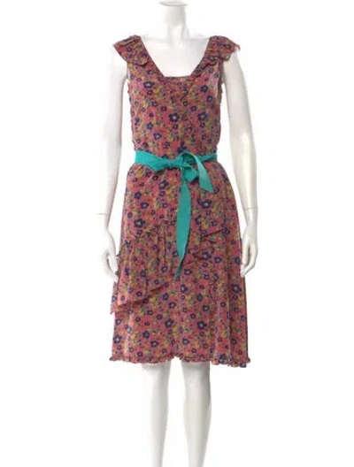 Pre-owned Marc Jacobs Silk Knee-length Dress In Pink