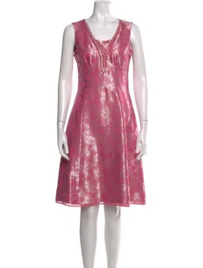 Pre-owned Marc Jacobs Silk Knee-length Dress In Pink