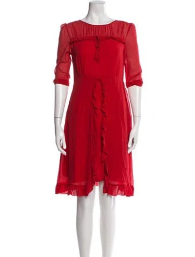 Pre-owned Marc Jacobs Silk Knee-length Dress In Red
