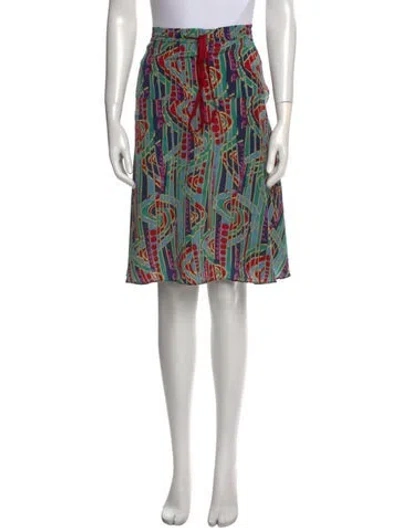 Pre-owned Marc Jacobs Silk Knee-length Skirt In Green