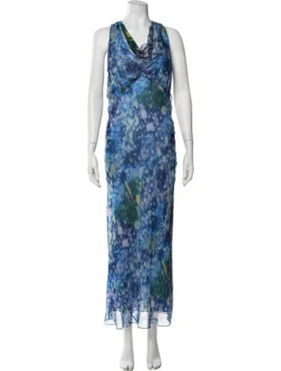 Pre-owned Marc Jacobs Silk Long Dress In Blue