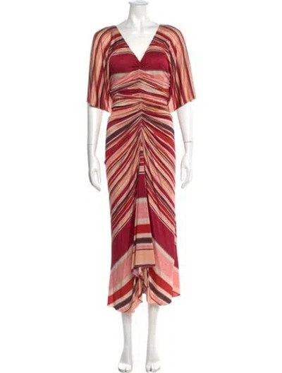 Pre-owned Marc Jacobs Silk Long Dress In Red