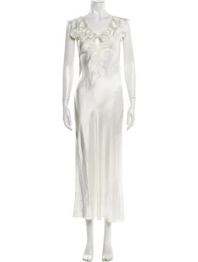 Pre-owned Marc Jacobs Silk Long Dress W/ Tags In White