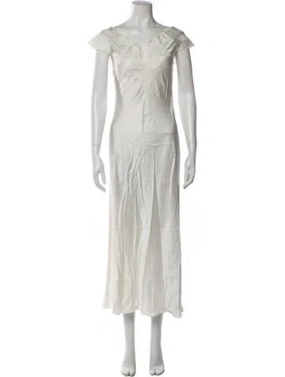 Pre-owned Marc Jacobs Silk Long Dress In White