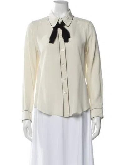 Pre-owned Marc Jacobs Silk Long Sleeve Blouse In Neutral