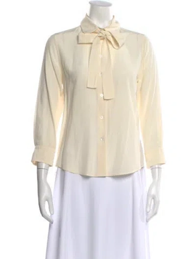 Pre-owned Marc Jacobs Silk Long Sleeve Blouse In Neutral