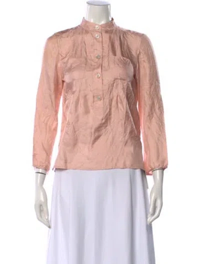 Pre-owned Marc Jacobs Silk Long Sleeve Blouse In Pink